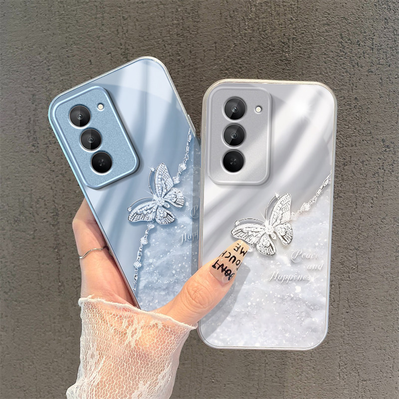 钻石蝴蝶适用红米Note15R手机壳红米Note14/13/12pro+新款12/11r玻璃note10/9高级5g防摔11se硬壳turbo3/4Pro