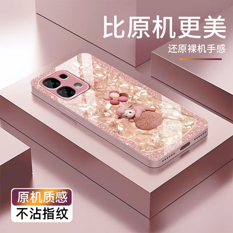 好运小羊适用OPPOA97手机壳a96/a95玻璃a93/a92s新款a58/a56/a55硬壳a36/a32/a7/a6/a5高级k15pro/k13s/k12x