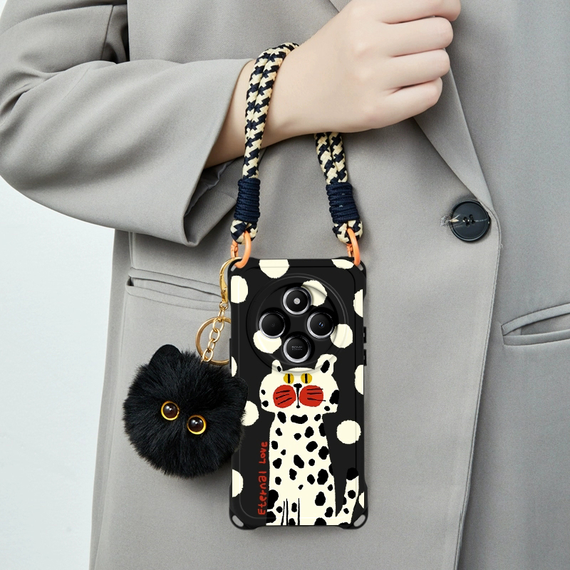 适用红米14R手机壳redMI14R新款保护壳全包防摔MIUI十四R硅胶手机套磨砂四角挂绳壳mi14专用网红软外壳男女士