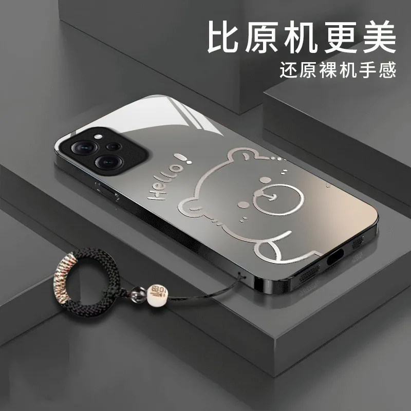 渐变水豚适用红米Note12Pro极速版手机壳新款22101320C防摔镜头全包男女挂绳液态玻璃保护套高级时尚硬壳情侣