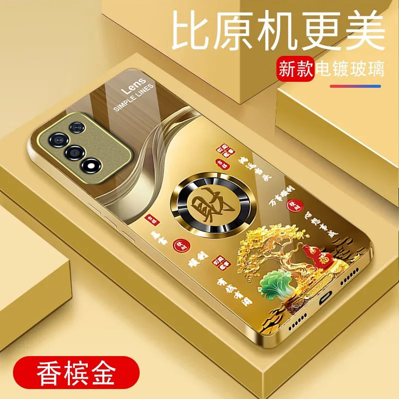 暴富发财适用OPPOK9S手机壳新款PERM10防摔镜头全包男女新品液态玻璃硬壳保护套高级感时尚个性小众情侣网红