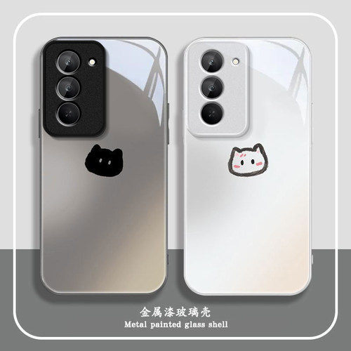 可爱猫咪适用红米Note15R手机壳红米Note14/13/12pro+新款12/11r玻璃note10/9高级5g防摔11se硬壳turbo3/4Pro