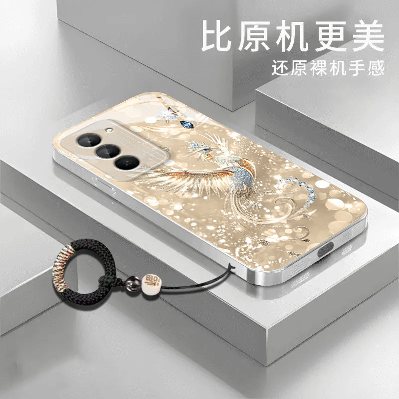 金色凤凰适用红米Note15R手机壳红米Note14/13/12pro+新款12/11r玻璃note10/9高级5g防摔11se硬壳turbo3/4Pro