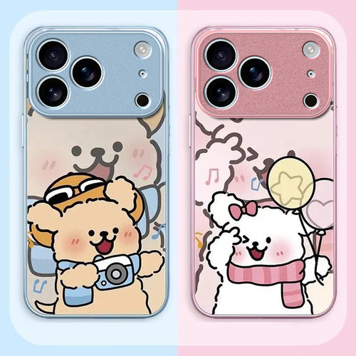 拍照小狗适用苹果17promax手机壳iPhone16/15pro新款14女13mini全包xsmax防摔xr12pro硬壳11玻璃ip6s/7/8plus