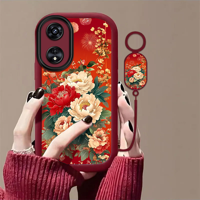 花开富贵适用OPPOA975G手机壳oppoa96/95/72新款a93/92/56s防摔55/53/52软壳36/32/5活力版11/9/2x全a3/1i