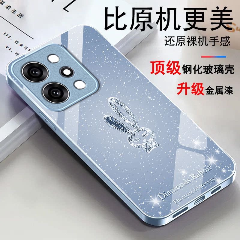 水晶兔子适用OPPOReno15Pro手机壳opporeno14/1高级12/11新款10/9/8Pro+玻璃7/4seoppo5k硬壳3/6Pro5g防摔2z