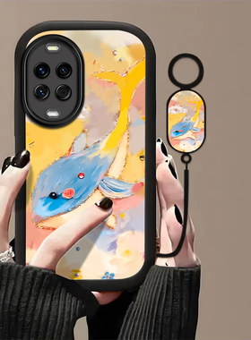 油画鲸鱼适用华为Nova14Pro手机壳nova13/12ultra软壳11/10pro新款nova9/8se高级nova7/6/4防摔5g青春版nov5i