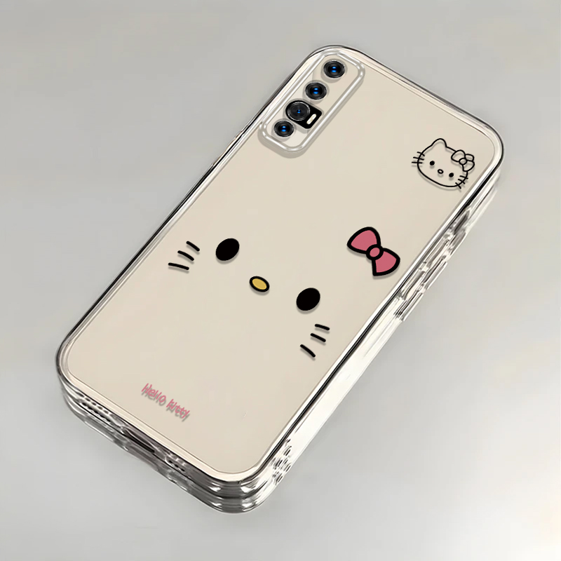 可爱kt猫适用OPPOReno3Pro手机壳新款PCRM00防摔镜头全包男女挂绳创意透明软壳保护套高级感时尚个性小众情侣