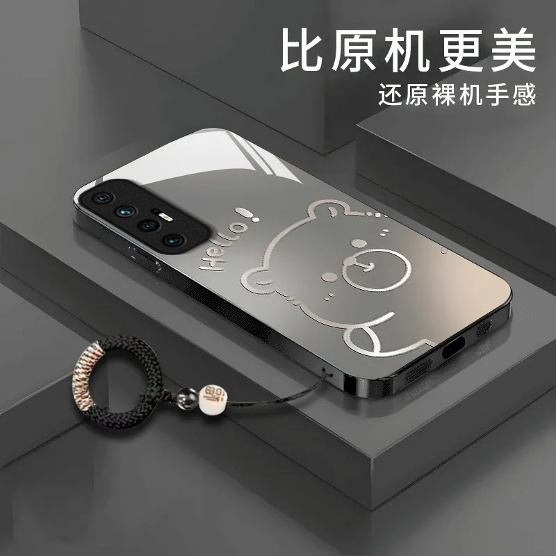 渐变水豚适用小米10S手机壳新款M2102J2SC防摔镜头全包男女挂绳液态玻璃硬壳保护套高级感时尚个性小众情侣潮