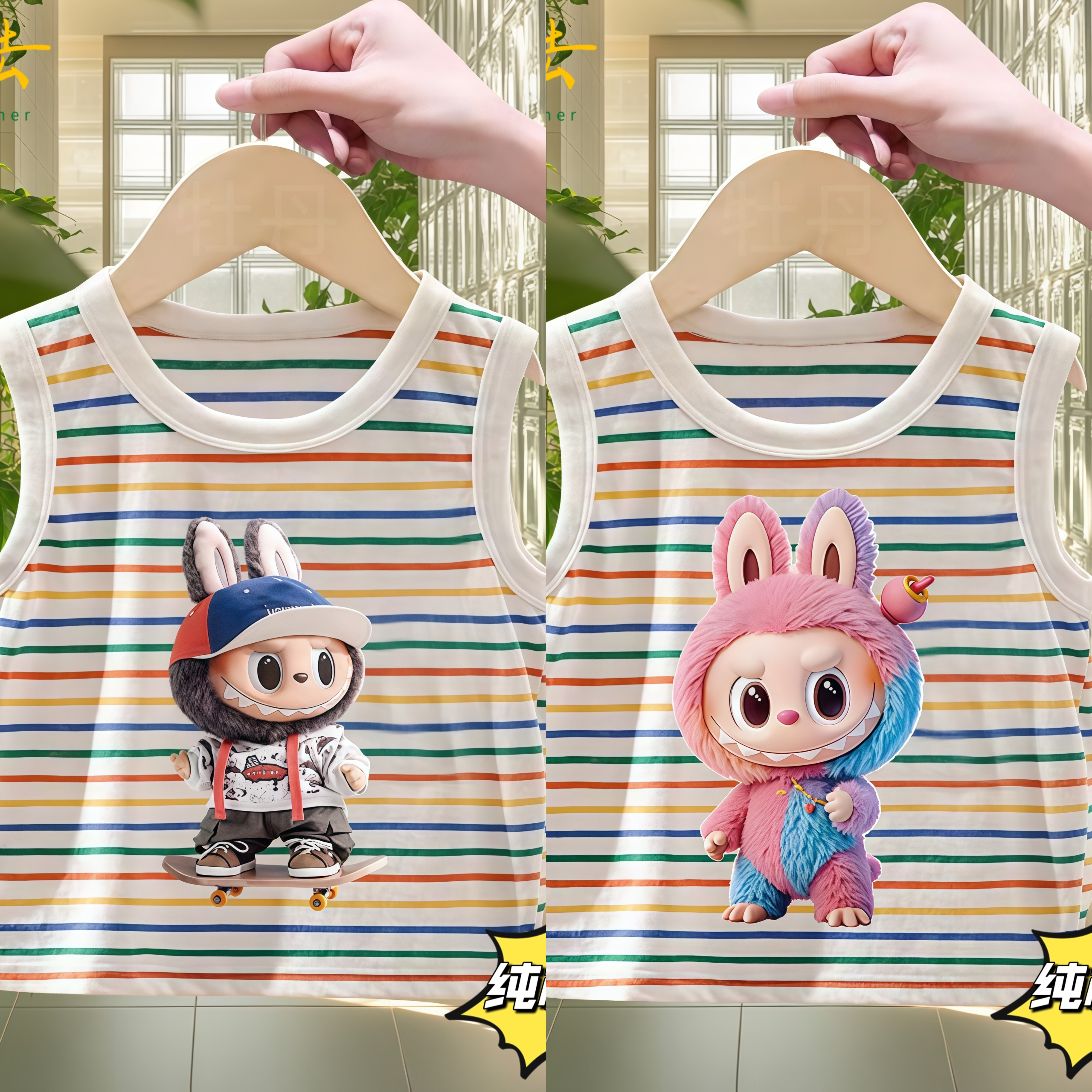 儿童拉布布棉质背心吊带无袖上衣