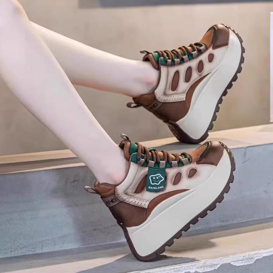 品牌鞋真皮高帮鞋加绒老爹鞋