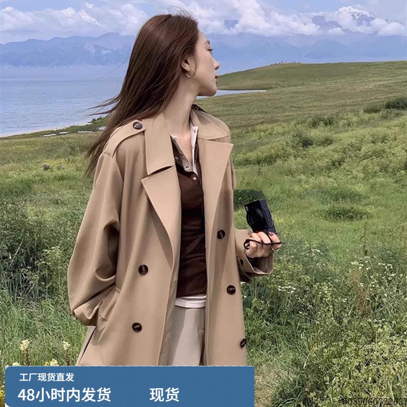 卡其色风衣外套女小个子2025春秋季新款英伦风高级感气质大衣长款