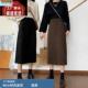 伞裙 高腰遮胯显瘦小个子中长款 梨形身材毛呢半身裙女秋冬新款 大码