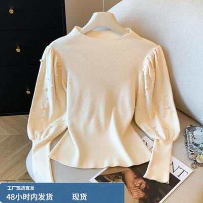 半高领打底衫女秋冬高级感内搭可外穿黑色套头洋气针织毛衣上衣女