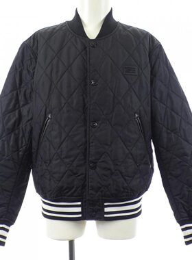 BURBERRY博柏利【B】棒球服格纹衬里绗缝尼龙夹克黑色S码 8030141
