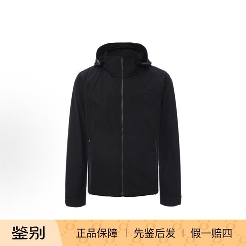 BURBERRY博柏利【A】连帽冲锋衣拉链夹克外套黑色8004491