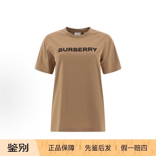 BURBERRY博柏利【全新】25款Logo字母棕色T恤圆领短袖L码 8084006
