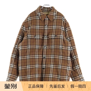 L码 BURBERRY博柏利 男款 格纹棉服夹克外套 A级 纽扣式