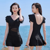 泡温泉高级感保守连体微胖女孩遮肉大码 泳衣女款 2025新款 性感显瘦