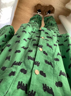 韩版撞色小猫印花磨毛睡衣女秋冬2025新款大码家居服两件套可外穿