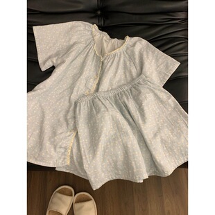 家居服套装 甜美少女碎花短袖 宽松休闲舒适短裤 新款 睡衣女2026夏季