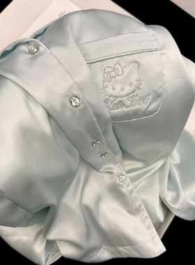 2025新款冰丝睡衣女春秋款冬季天可爱凯蒂猫高级感家居服大码套装