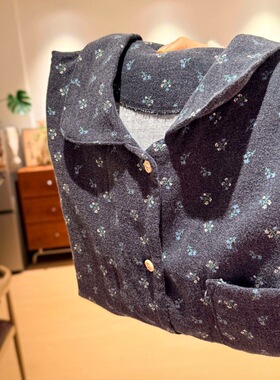 大码韩系休闲小碎花翻领睡衣女款2026春季新款柔软舒适家居服套装