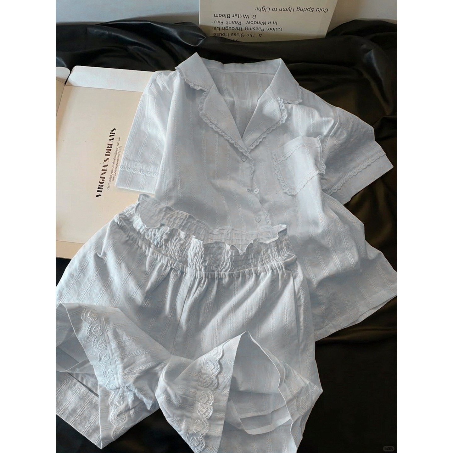 温柔风短袖睡衣女款夏天可外穿开衫短裤家居服大码套装2026年新款