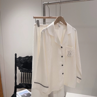 冰丝丝绸维多利亚家居服套装 提花烫钻VS睡衣轻奢风高级感女士长袖