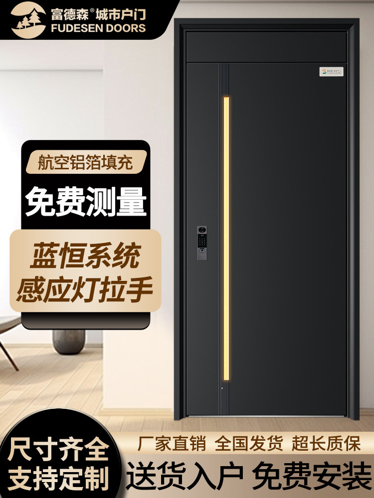 Fandersen类门禁防盗门家用单门门禁安全门集成智能把手