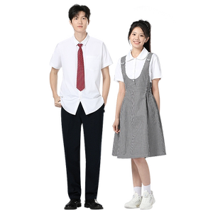 深圳校服中学生礼服套装夏季男女初中制服短袖衬衫长裤领带连衣裙