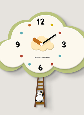 2025新款可爱儿童房云朵挂墙时钟现代简约艺术客厅挂钟餐厅钟表
