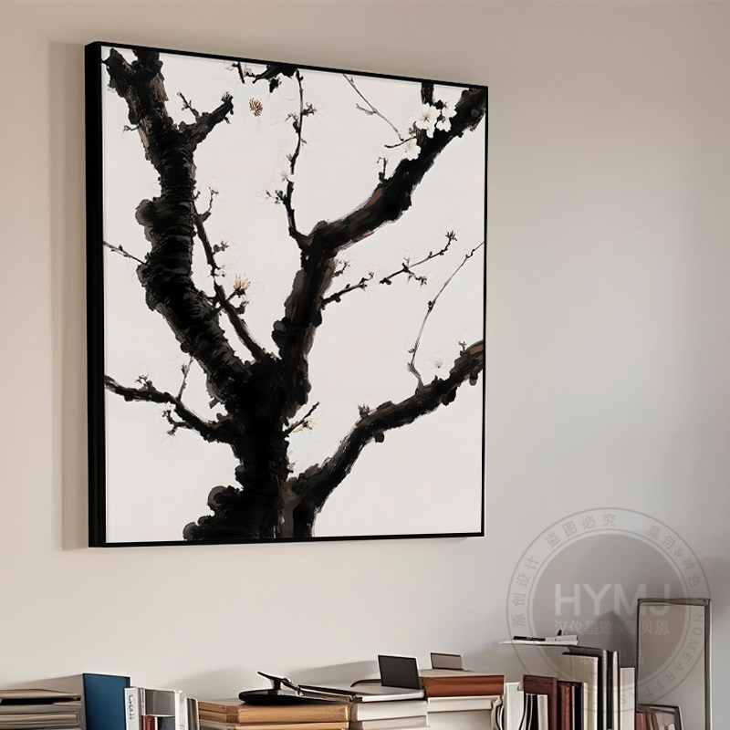 大气艺术客厅装饰画新中式中古风沙发背景墙挂画餐厅书房入户壁画