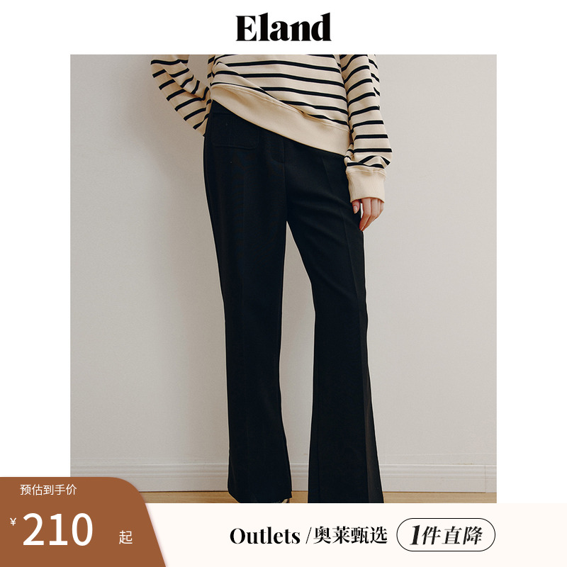 ELAND休闲裤长裤高腰微喇叭