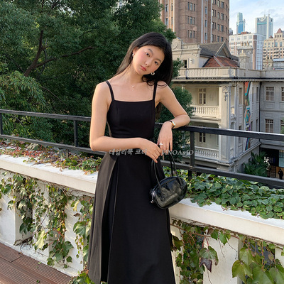 费挪 finoa十三行2025春款感复古纯色吊带长裙+皮带12325