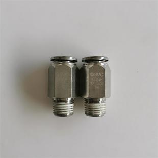 02S两分牙G1 SMC不锈钢耐高温腐蚀直通快速接头KQGH10 4接M10气管
