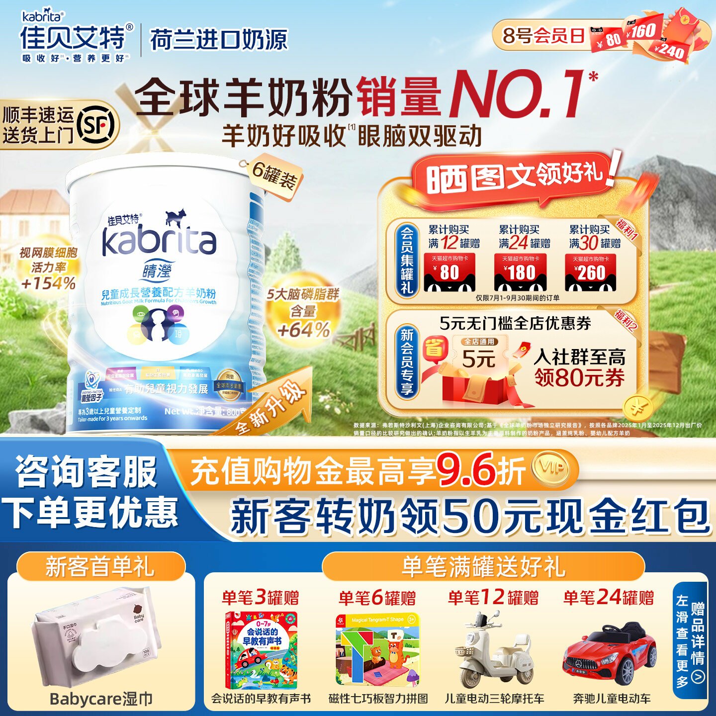 佳贝艾特晴滢成长儿童羊奶粉