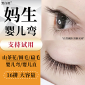 婴儿弯嫁接睫毛超软单根扁毛妈生圆毛斜飞山茶花婴儿直美睫店专用