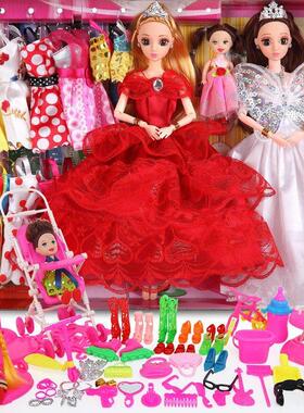 洋女生换装娃娃大礼盒套组公主女孩儿童玩具衣服生日礼物房子别墅