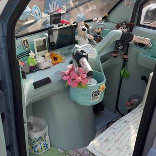 车载收纳筐创意高颜值汽车电动三轮车零食杂物收纳储物篮收纳神器