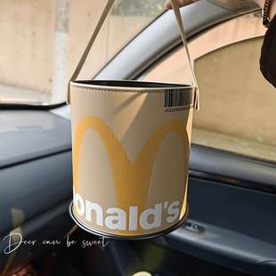 副驾高颜值 车载垃圾桶汽车汽车内用高级感可挂式 麦门信徒