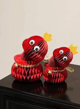 2025蛇摆件桌面装饰品红色氛围感结婚房间中秋国庆节店铺场景布置