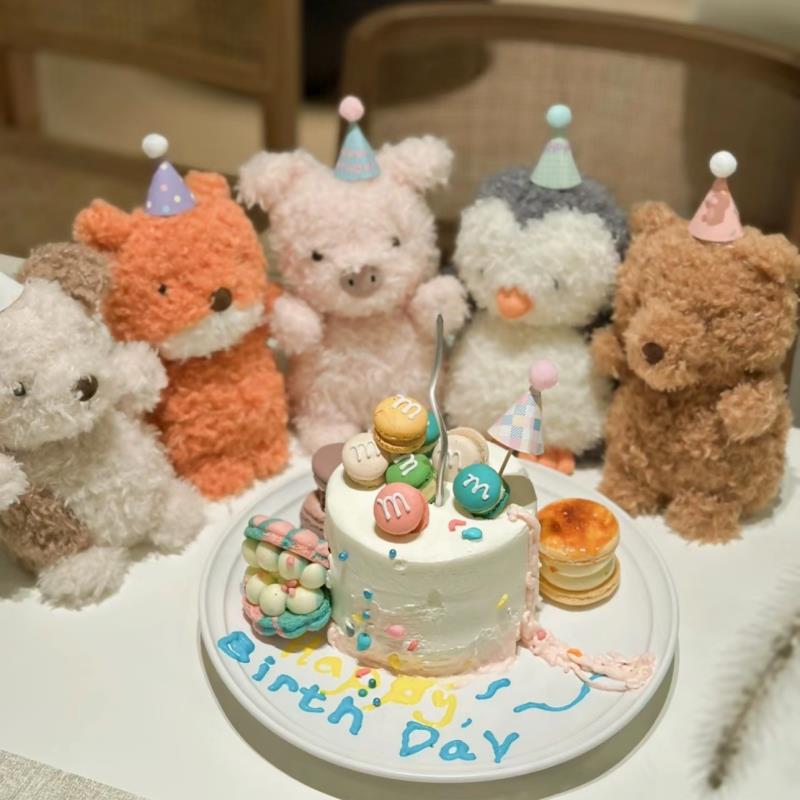 Little萌宠卷毛小动物jelly毛绒公仔粉猪小狗玩偶黄鸡狐狸cat玩具