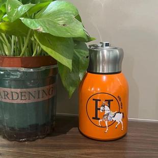 新款 爱马橙316不锈钢保温杯便携口袋大肚杯送礼生日情侣杯子. 中式