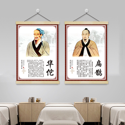 中国十大名医实木挂轴挂画卷轴画