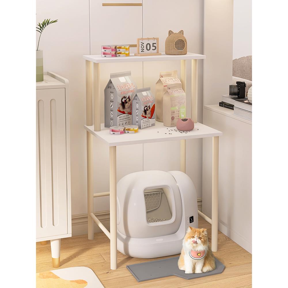 猫砂盒储物架阳台猫爬架小型猫厕所上层架子猫盆架猫窝储物架定制