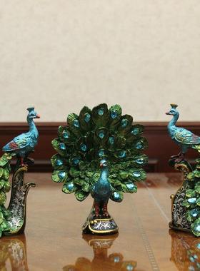 创意小礼物家居饰品泰国工艺礼品摆饰小孔雀开屏摆件客厅酒柜装饰