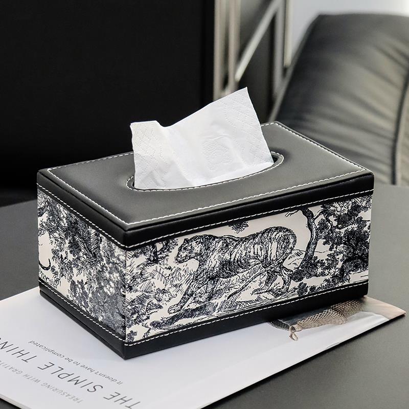 金卡佰高级纸巾盒客厅茶几桌面多功能遥控器收纳盒餐桌高档抽纸盒