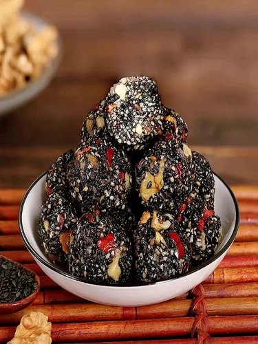 Wuzhen Black Sesame Pill Ball Ball Орешник Red Jubebery Wolfberry Беременные закуски повседневные флагманские магазины без сахара