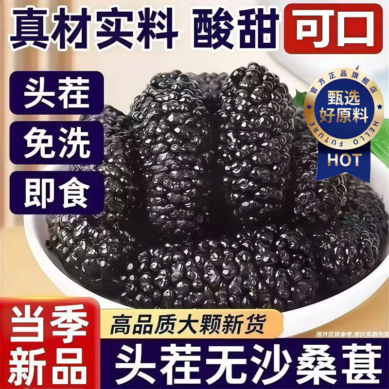 桑葚干黑桑椹特级有机黑桑葚干中药材免洗泡水泡茶专用官方旗舰店